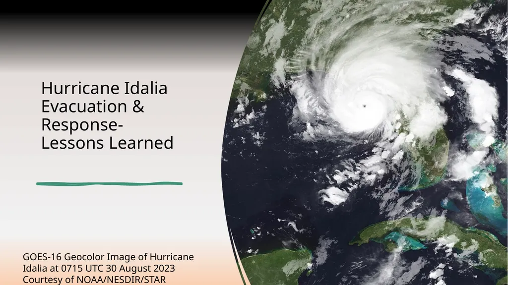 Hurricane Idalia Evacuation & Response- Lessons - slide 1 of 3