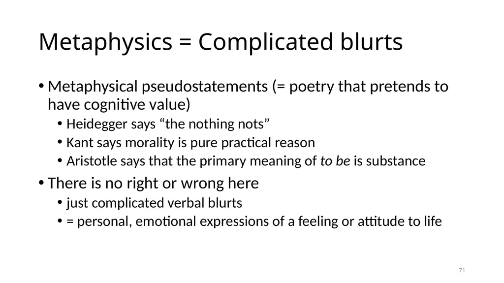 Carnap’s Contexts Nietzsche’s Lying Truth, - slide 71 of 104