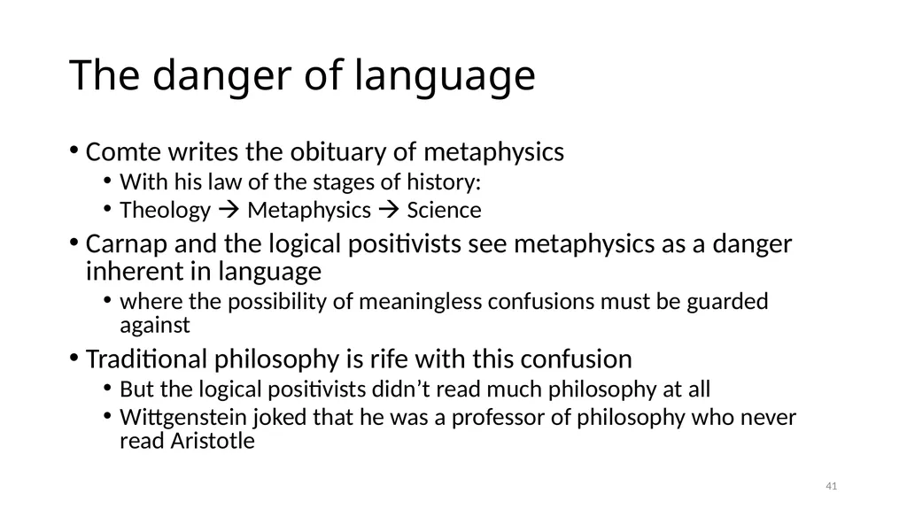 Carnap’s Contexts Nietzsche’s Lying Truth, - slide 41 of 104