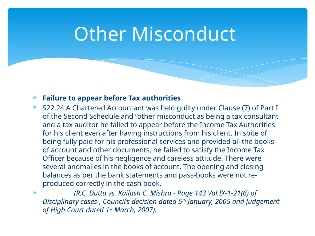 Disciplinary Case Studies Second Schedule (Others - slide 11 of 23