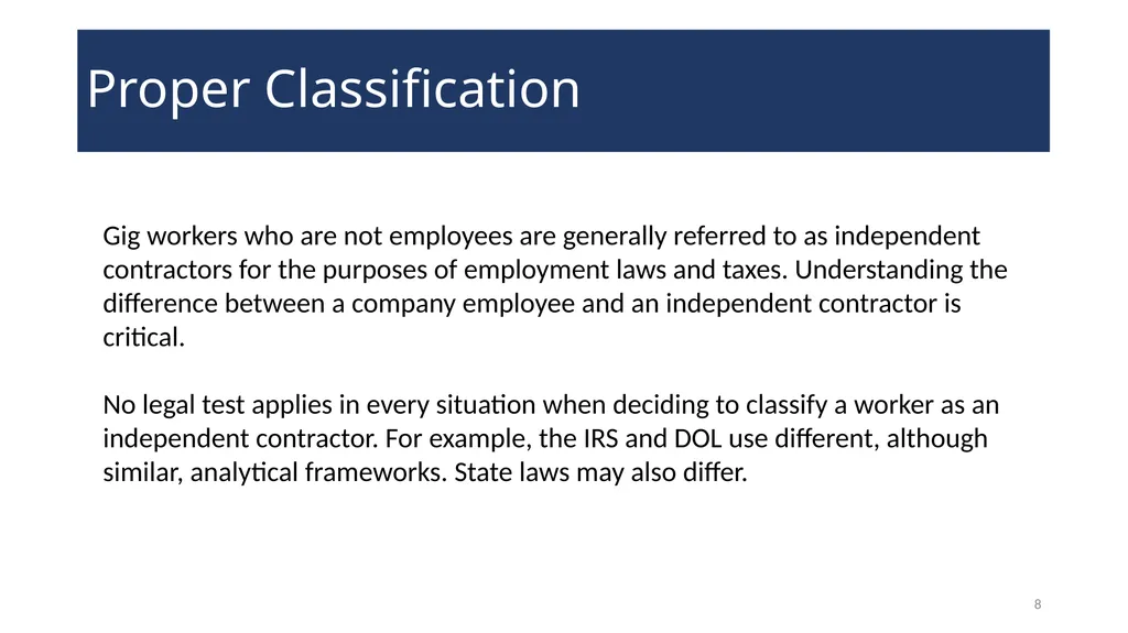 Utilizing Contractors and Other Gig Workers - slide 8 of 18