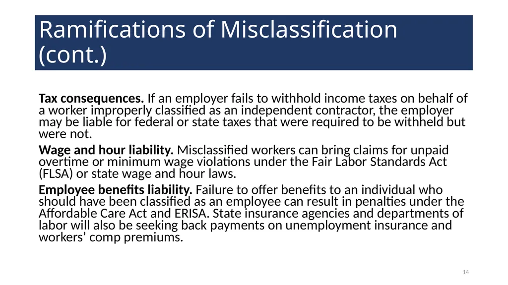 Utilizing Contractors and Other Gig Workers - slide 14 of 18