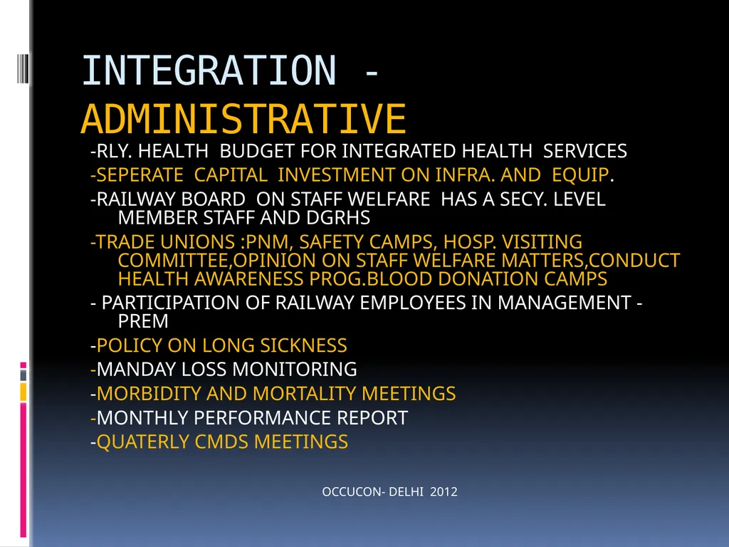 AN EXPERIENCE IN OPERATIONALISING AN INTEGRATED - slide 18 of 55