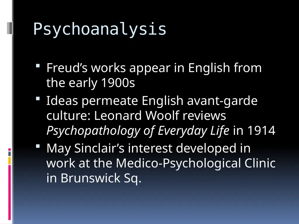 LIT 3101 Make It New May Sinclair (2) Overview May - slide 5 of 14