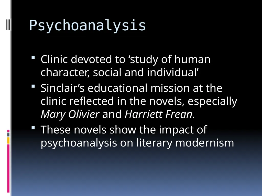 LIT 3101 Make It New May Sinclair (2) Overview May - slide 6 of 14