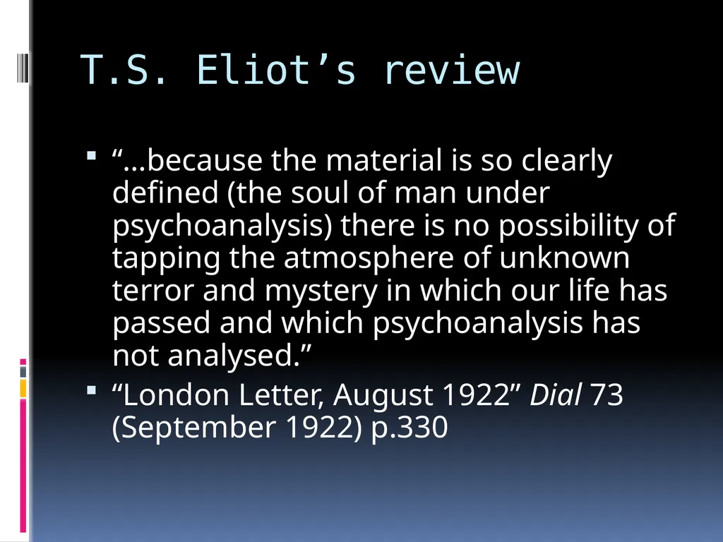 LIT 3101 Make It New May Sinclair (2) Overview May - slide 11 of 14