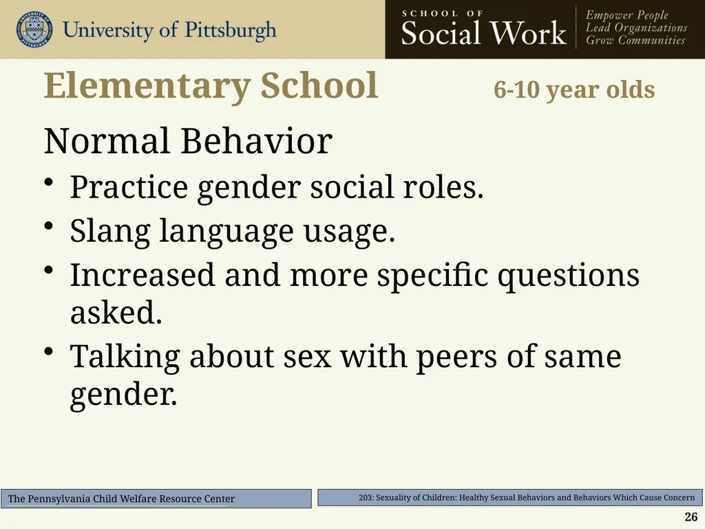 203: Sexuality of Children: Healthy Sexual - slide 26 of 35