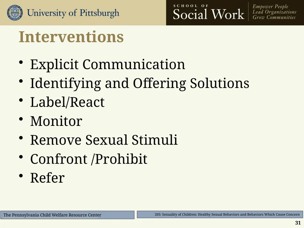 203: Sexuality of Children: Healthy Sexual - slide 31 of 35