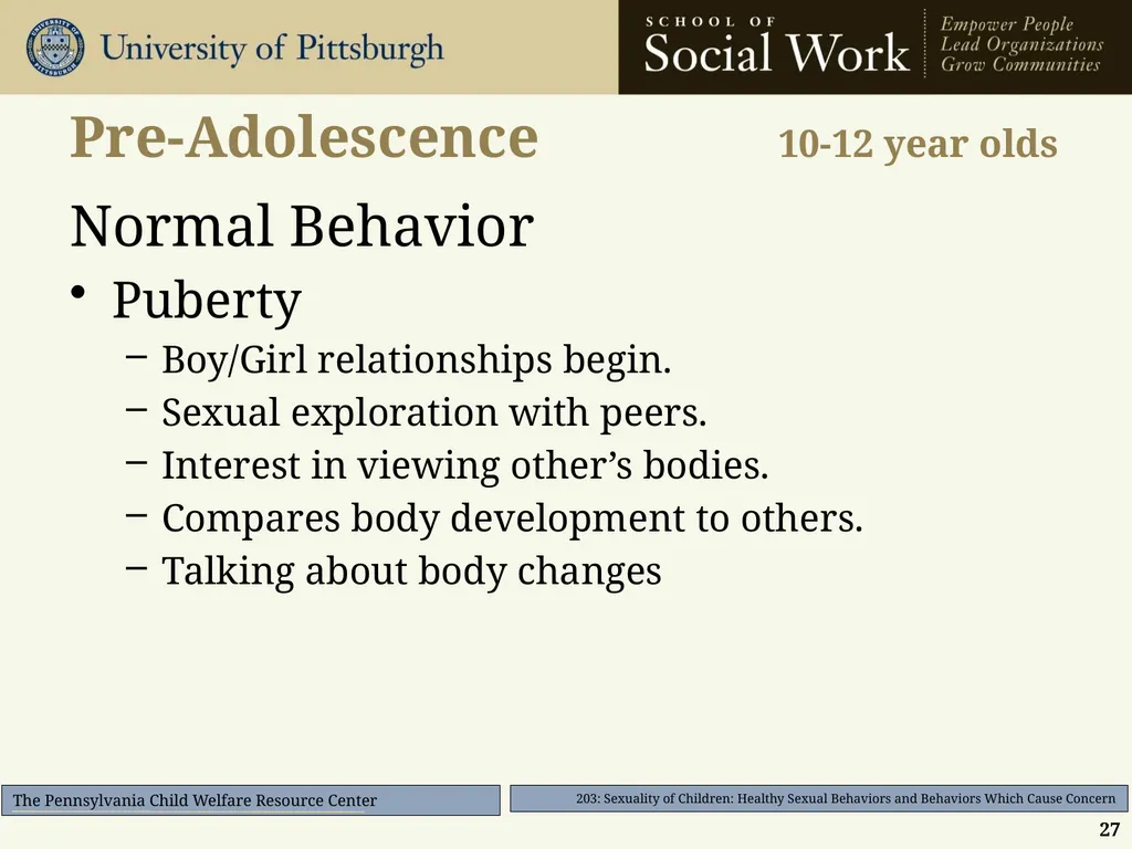 203: Sexuality of Children: Healthy Sexual - slide 27 of 35