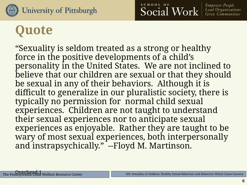 203: Sexuality of Children: Healthy Sexual - slide 6 of 35