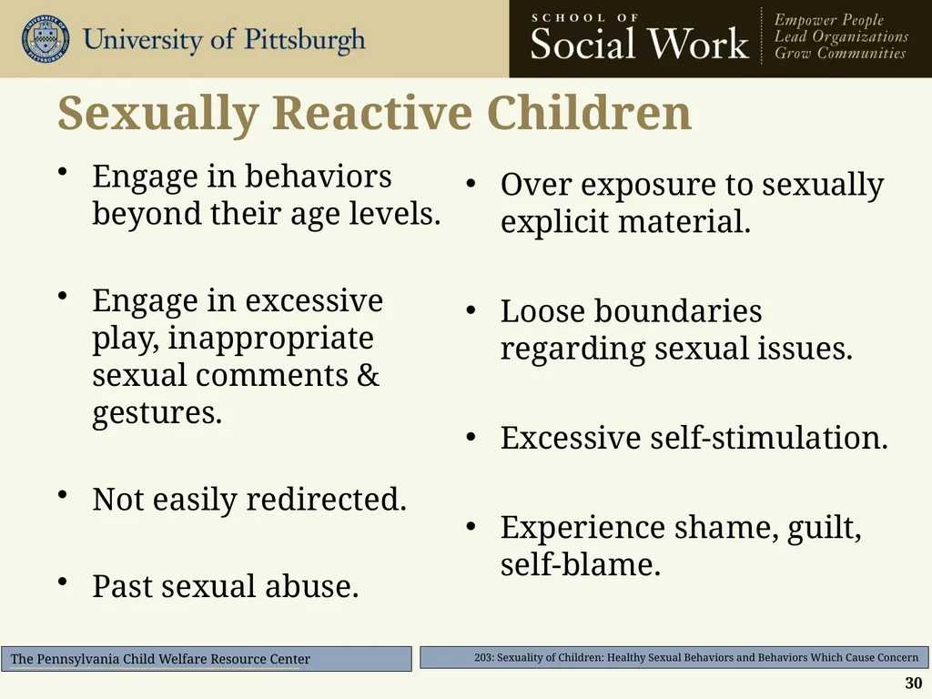 203: Sexuality of Children: Healthy Sexual - slide 30 of 35