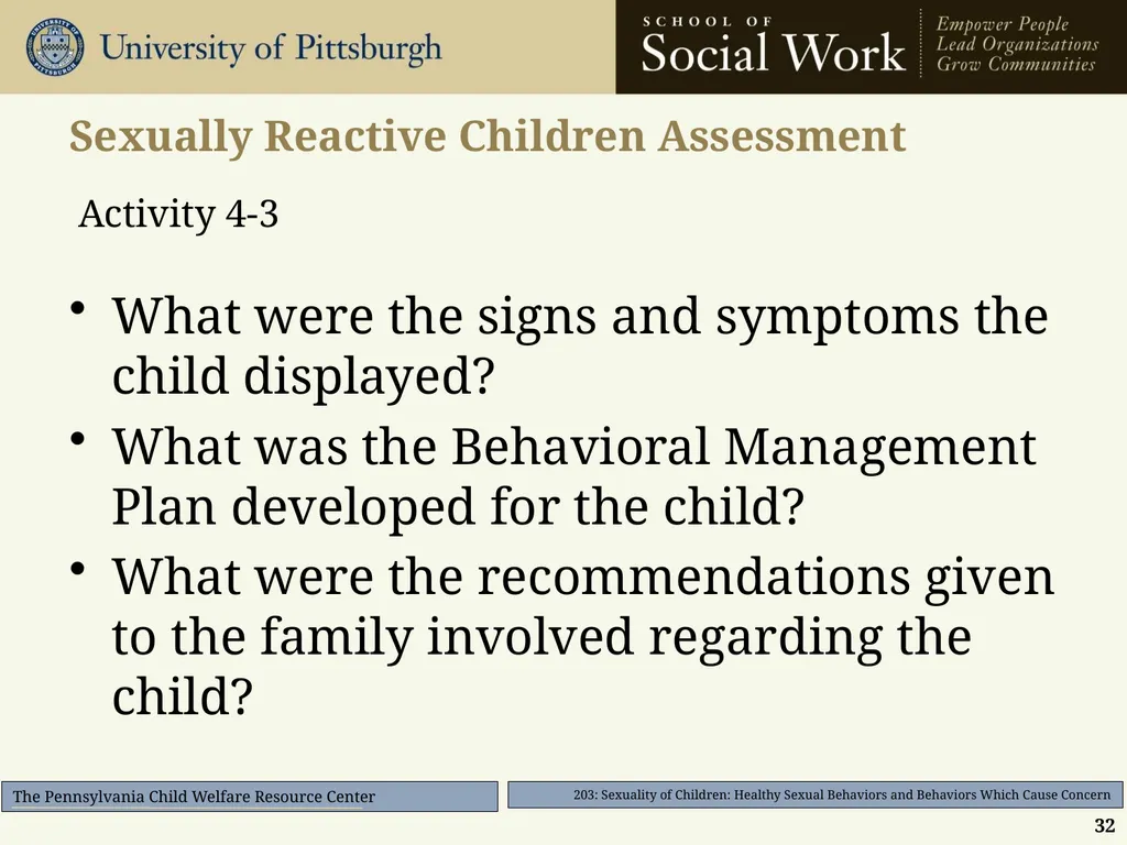 203: Sexuality of Children: Healthy Sexual - slide 32 of 35