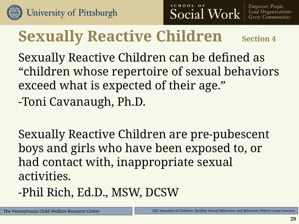 203: Sexuality of Children: Healthy Sexual - slide 29 of 35