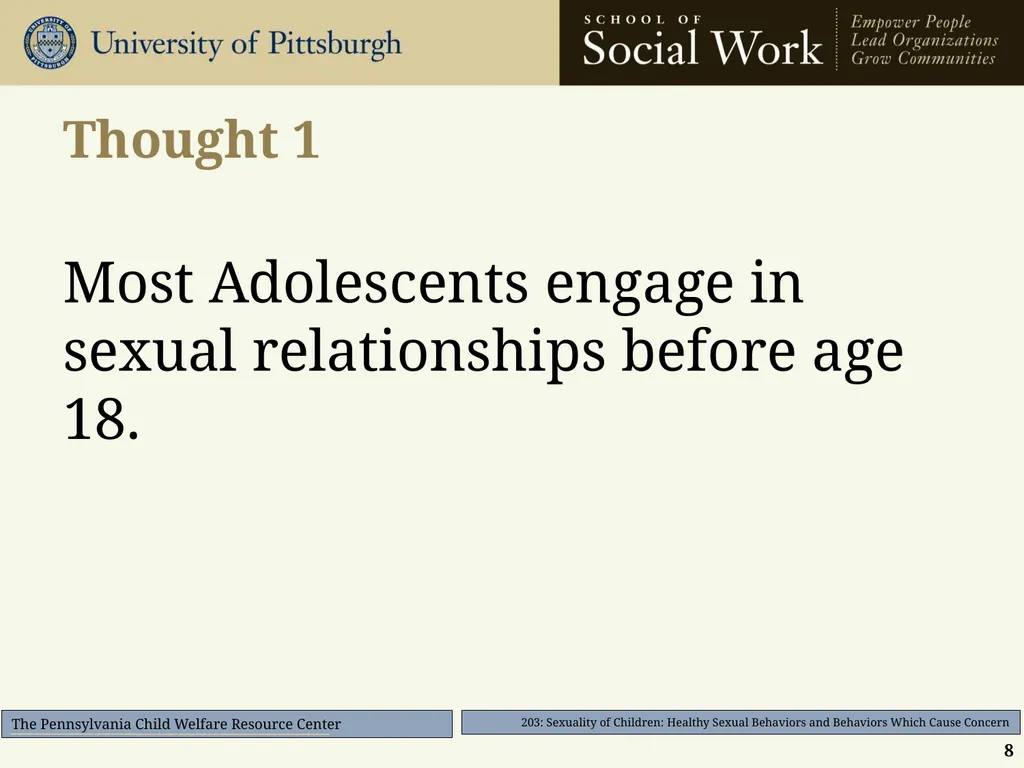 203: Sexuality of Children: Healthy Sexual - slide 8 of 35