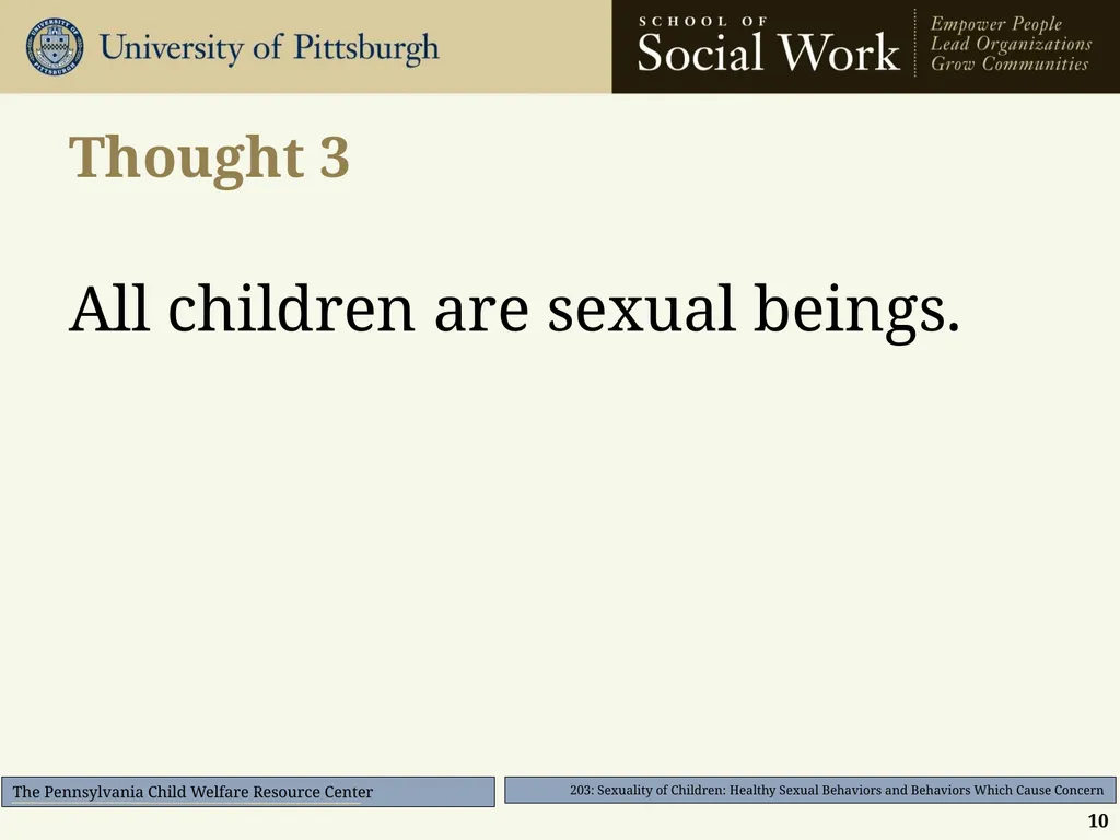 203: Sexuality of Children: Healthy Sexual - slide 10 of 35