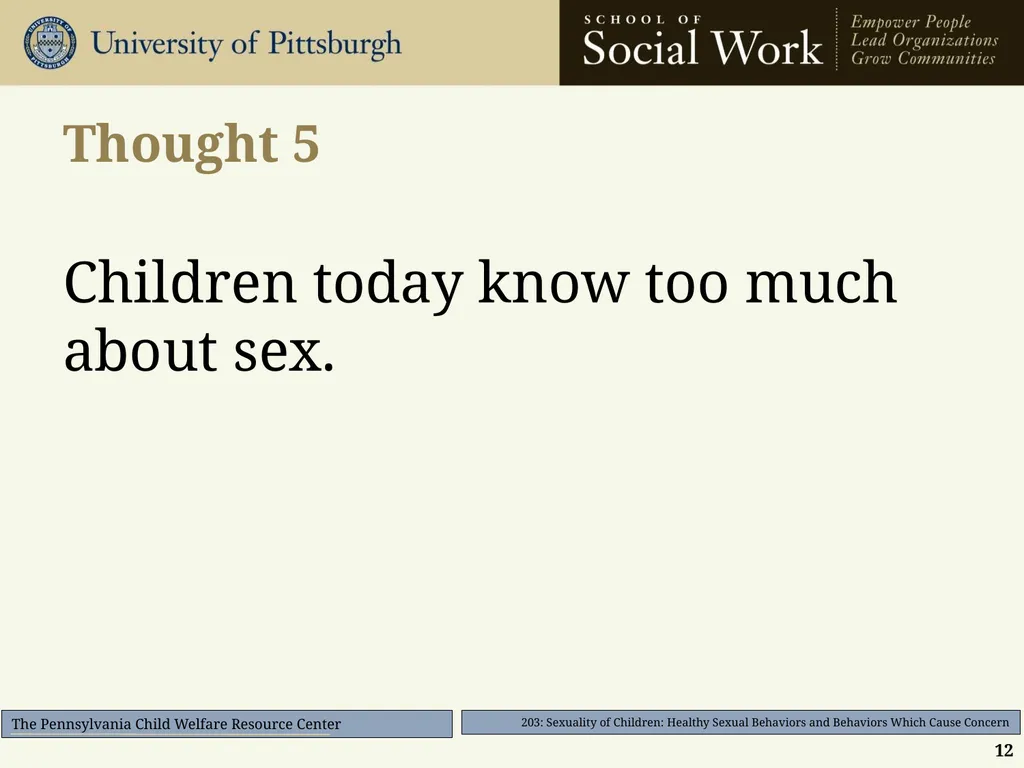 203: Sexuality of Children: Healthy Sexual - slide 12 of 35