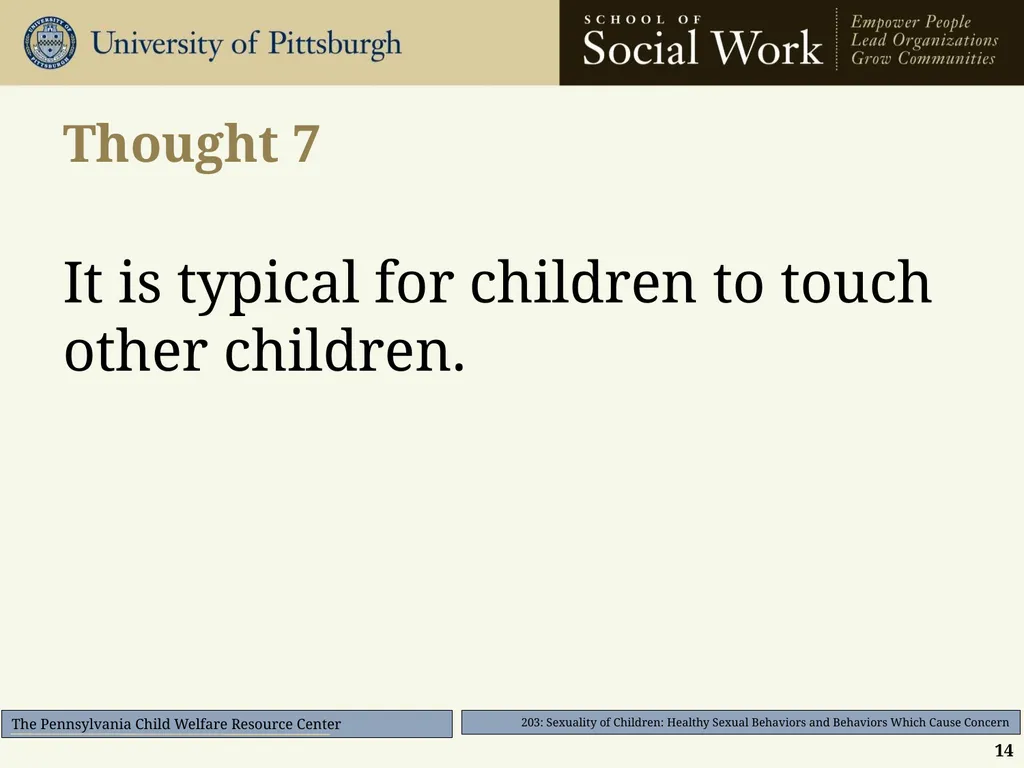 203: Sexuality of Children: Healthy Sexual - slide 14 of 35