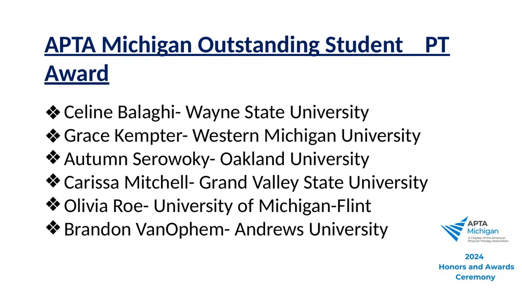 2024 Awards and Honors Ceremony Welcome to 2024 - slide 12 of 50