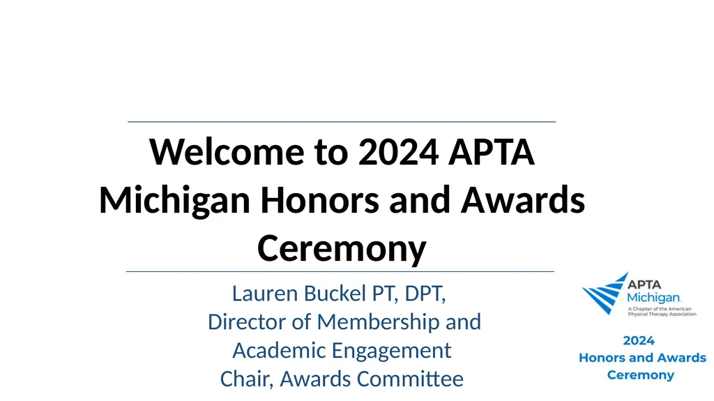 2024 Awards and Honors Ceremony Welcome to 2024 - slide 2 of 50