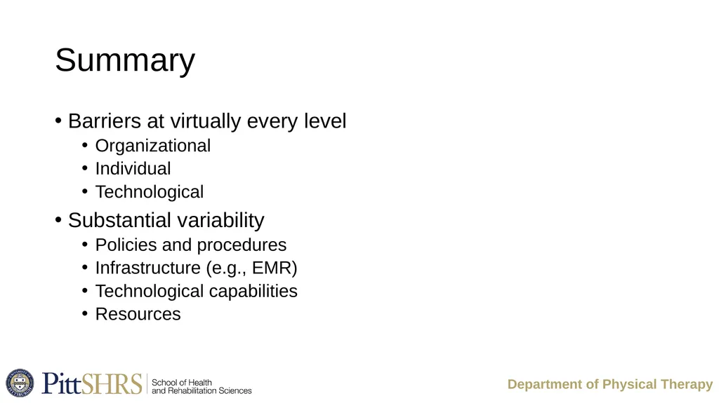 Implementation Challenges: Lessons Learned from a - slide 20 of 22