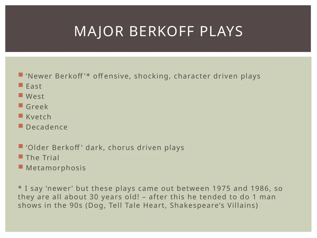 Steven Berkoff Seven states of tension. Berkoff’s - slide 6 of 6