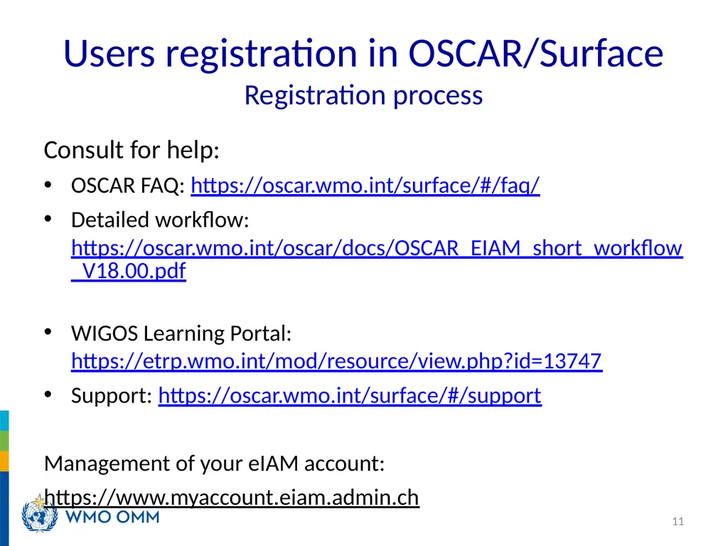 WIGOS Webinar #26 Registration processes and roles - slide 11 of 22