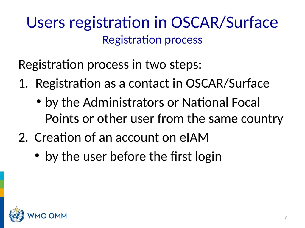 WIGOS Webinar #26 Registration processes and roles - slide 7 of 22
