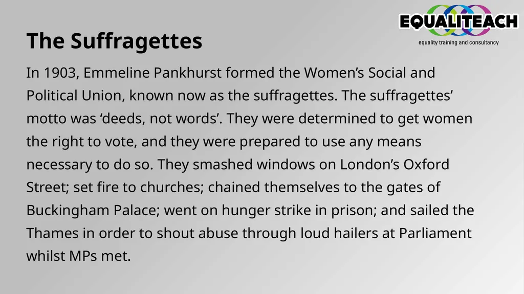 Timeline of Change Women over thirty with £5 of - slide 4 of 24