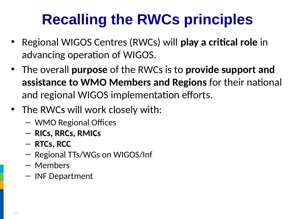 Roles and responsibilities in WDQMS Recalling the - slide 3 of 11