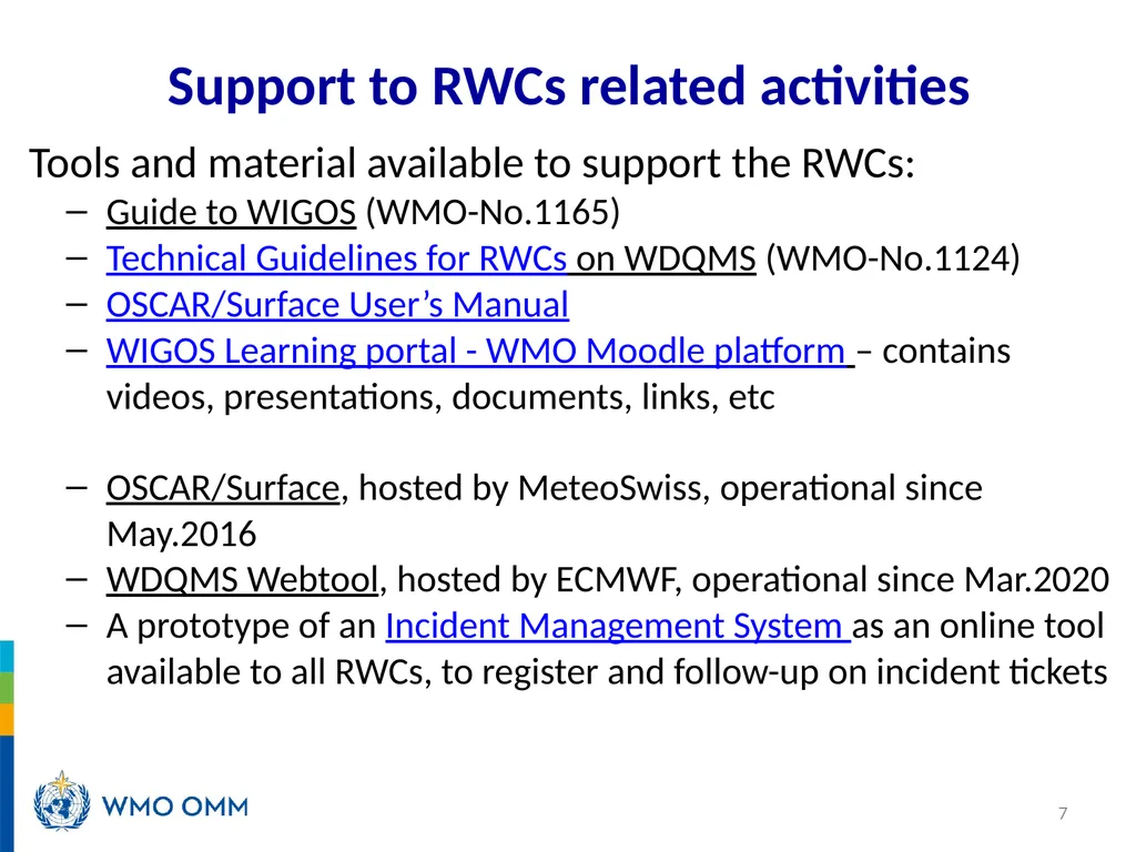 Roles and responsibilities in WDQMS Recalling the - slide 7 of 11