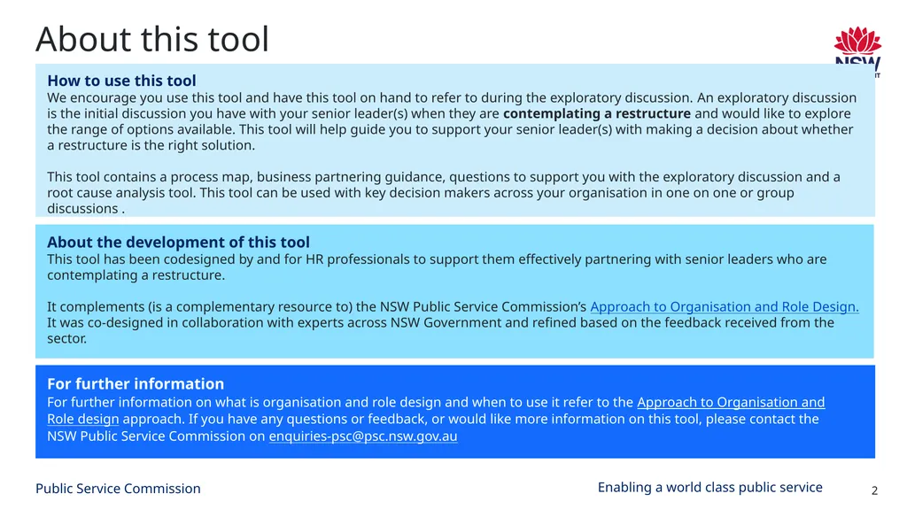 Organisation and role design Exploratory - slide 2 of 9