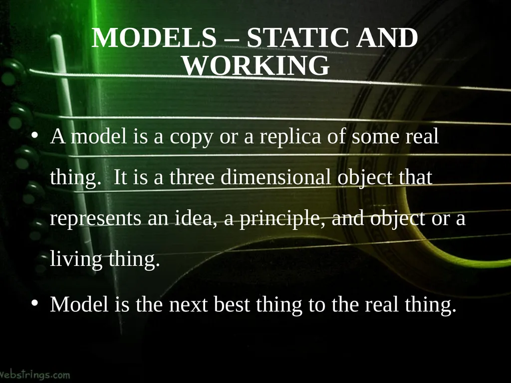 MODELS – STATIC AND WORKING Dr. M.B.Kori M.A, - slide 2 of 7