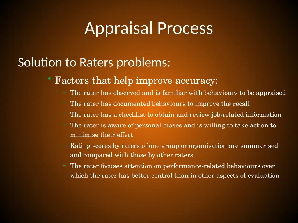PERFORMANCE APPRAISAL and MANAGEMENT Performance - slide 12 of 32