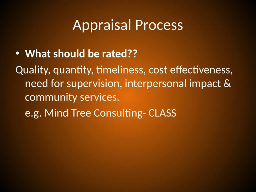 PERFORMANCE APPRAISAL and MANAGEMENT Performance - slide 14 of 32