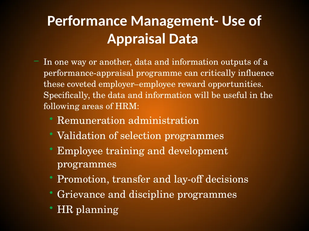 PERFORMANCE APPRAISAL and MANAGEMENT Performance - slide 32 of 32