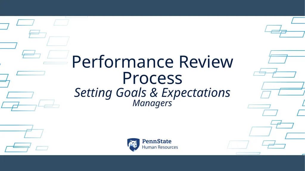 Performance Review Process Setting Goals & - slide 1 of 18