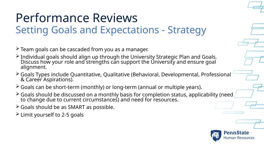 Performance Review Process Setting Goals & - slide 12 of 18