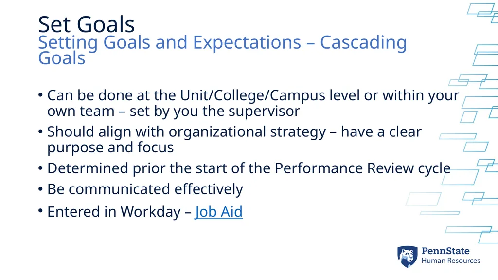 Performance Review Process Setting Goals & - slide 13 of 18