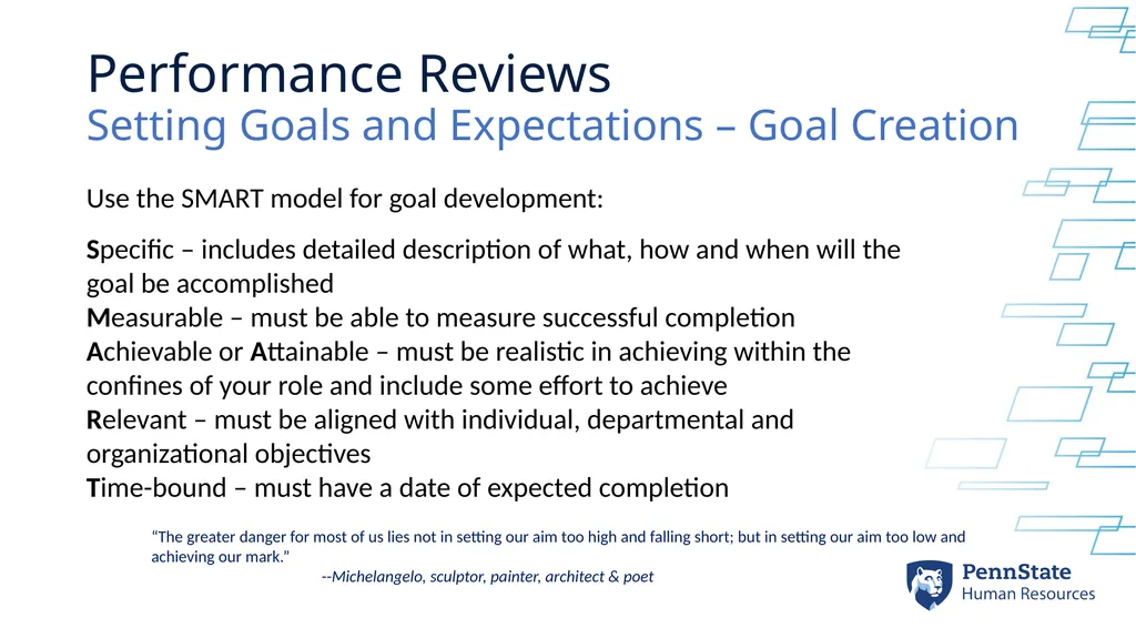 Performance Review Process Setting Goals & - slide 14 of 18