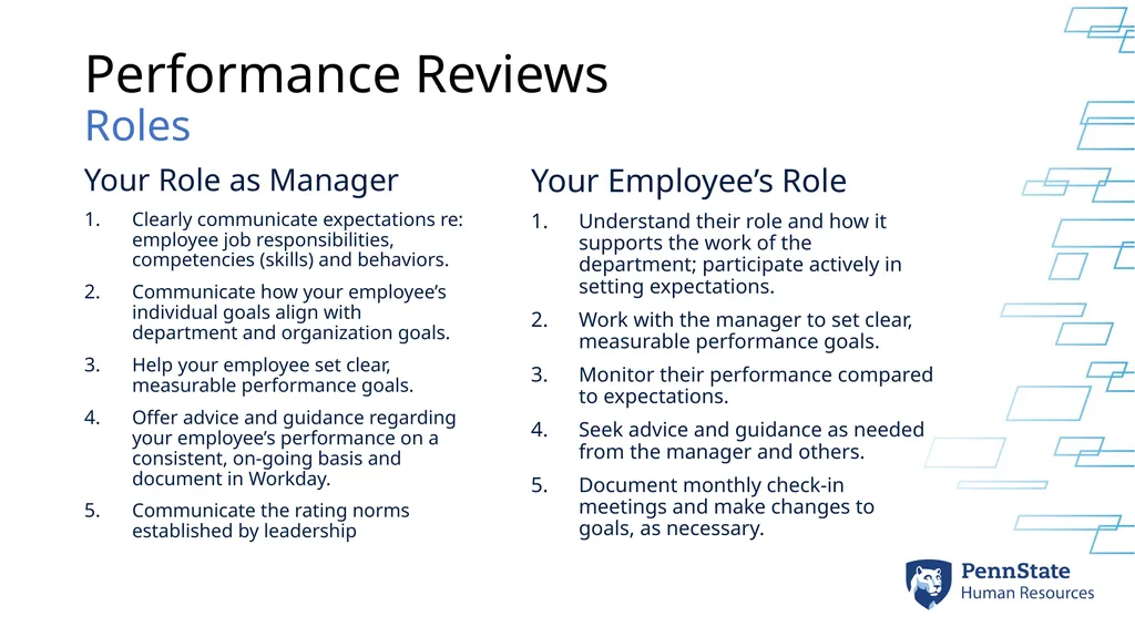 Performance Review Process Setting Goals & - slide 10 of 18