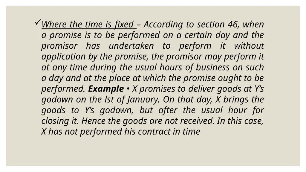 Performance of contract Definition Performance of - slide 7 of 9