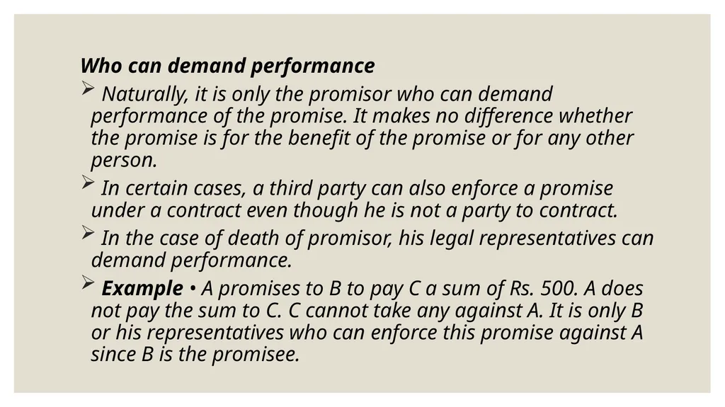 Performance of contract Definition Performance of - slide 5 of 9