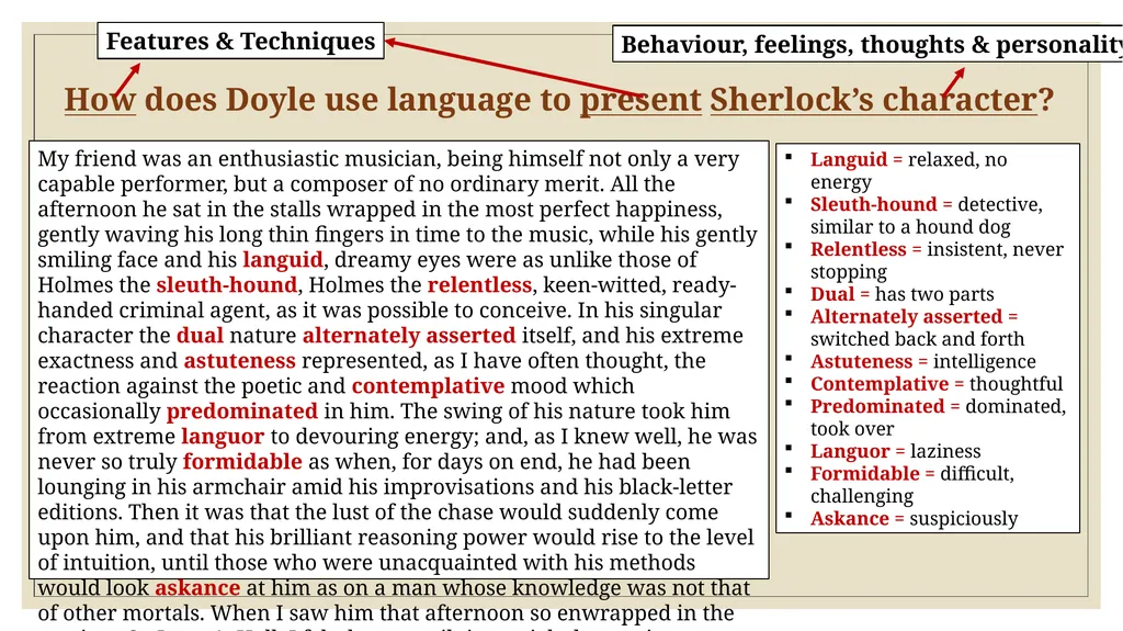 Sherlock Holmes The character To investigate the - slide 14 of 15