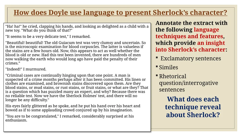 Sherlock Holmes The character To investigate the - slide 7 of 15