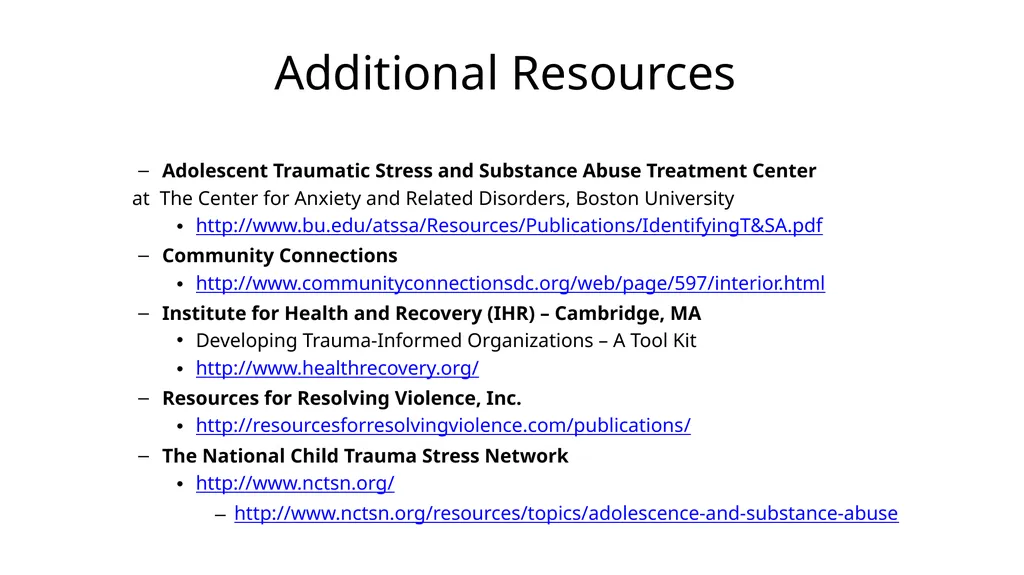 Trauma-Informed Approaches to Assessing and - slide 30 of 32