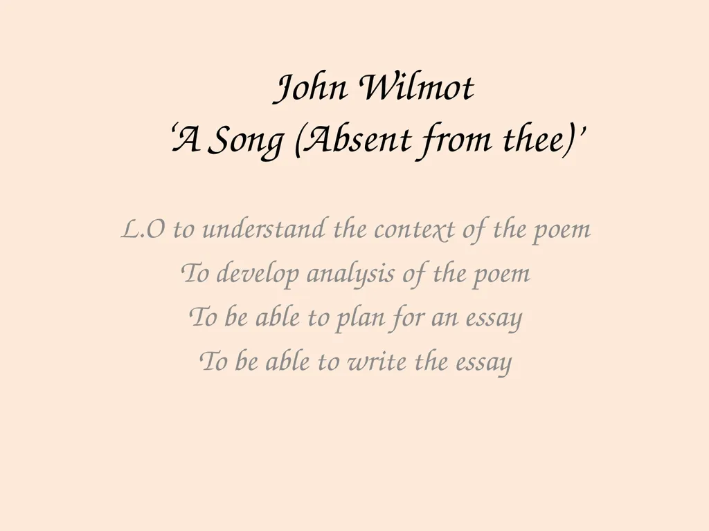 The Big Picture Pre-1900 love poetry from the - slide 3 of 28