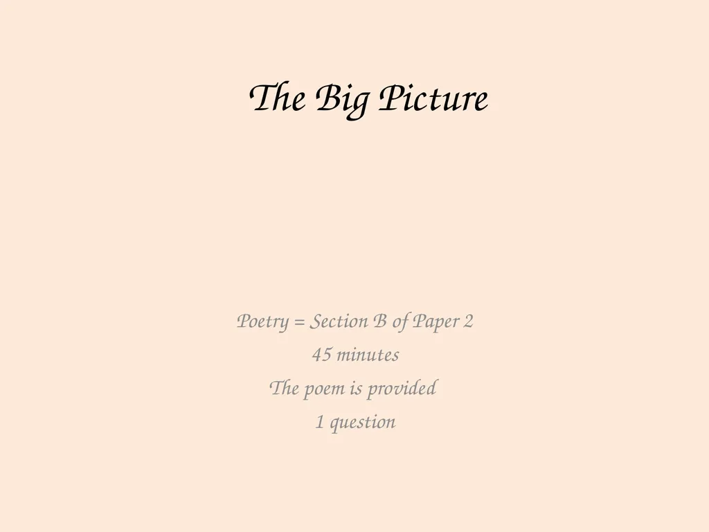 The Big Picture Pre-1900 love poetry from the - slide 2 of 28