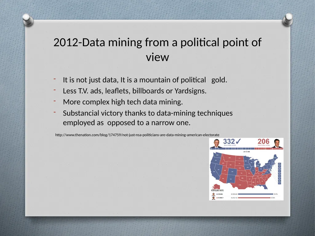 Data Mining in Politics Alexis A. Espinoza J. - slide 3 of 12