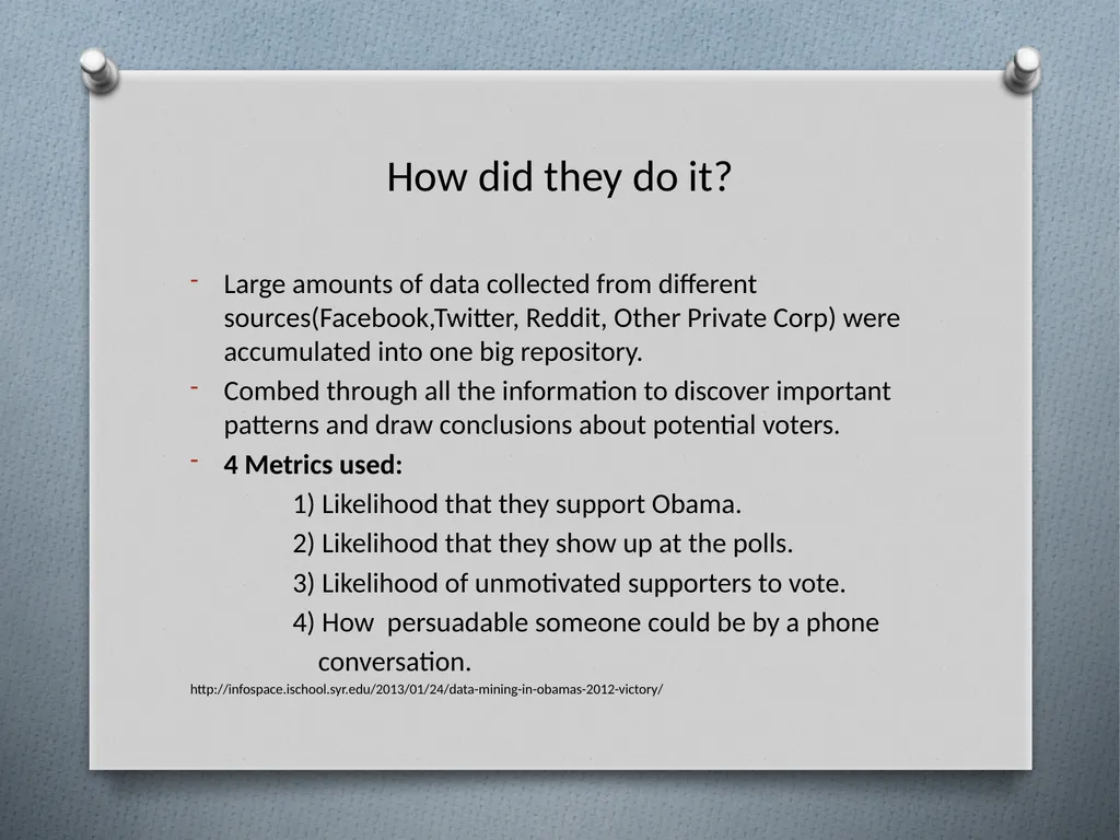 Data Mining in Politics Alexis A. Espinoza J. - slide 6 of 12