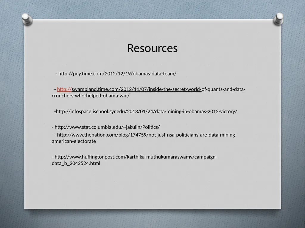 Data Mining in Politics Alexis A. Espinoza J. - slide 2 of 12
